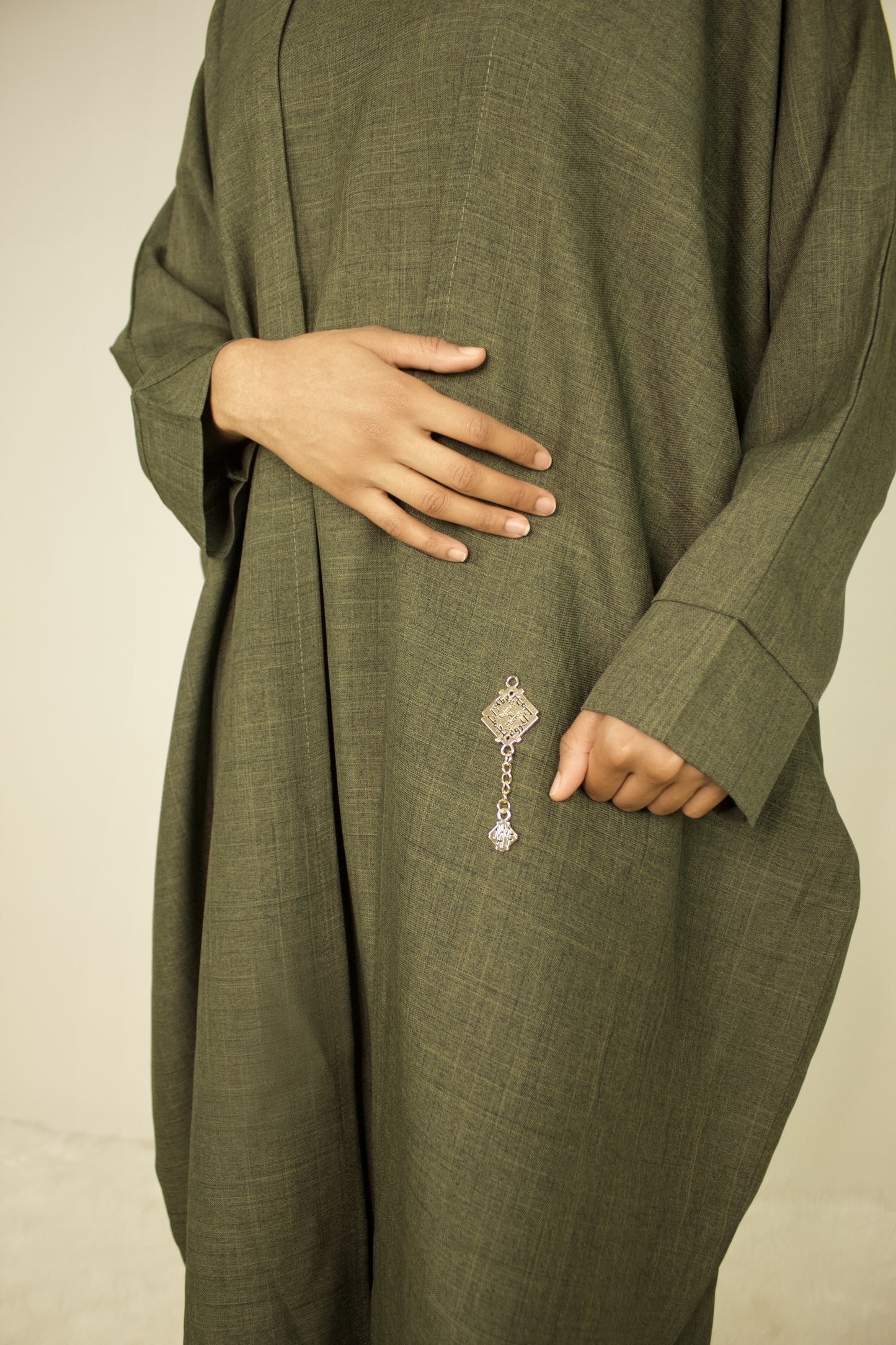Two Piece Linen Butterfly Abaya